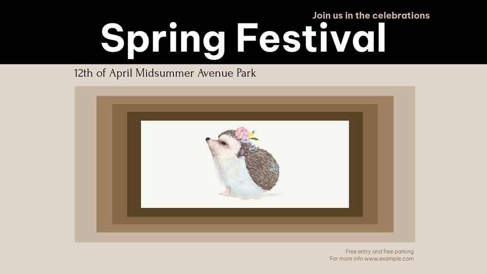 Spring festival blog banner template, editable design