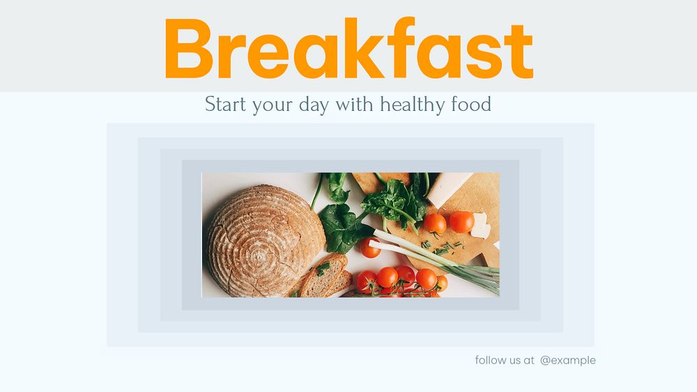 Breakfast blog banner template, editable design