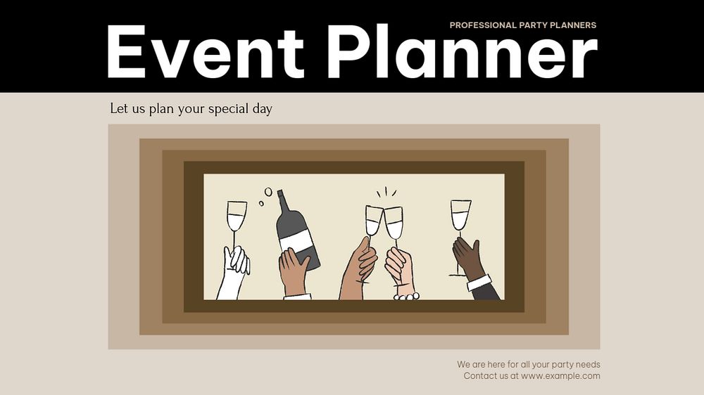 Event planner blog banner template, editable design