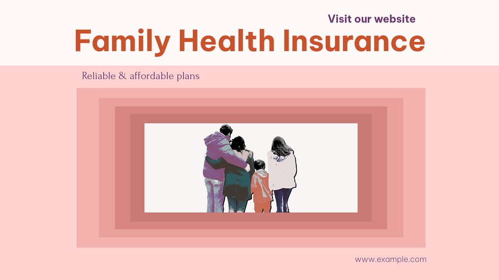 Family health insurance blog banner template, editable design