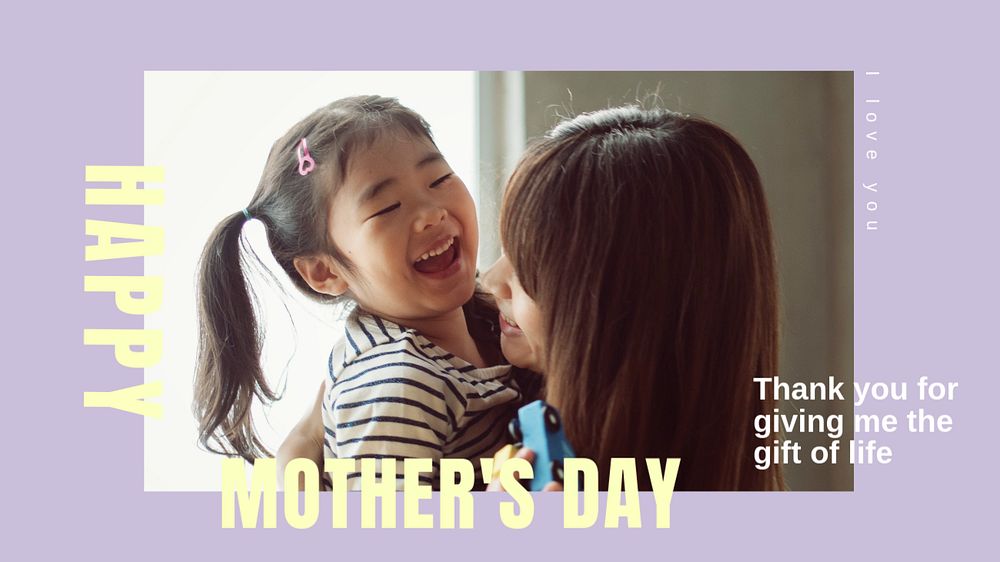 Happy mother's day blog banner template, editable text & design