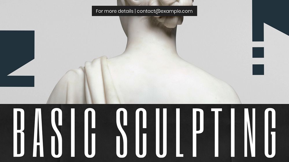 Sculpting class blog banner template, editable text & design