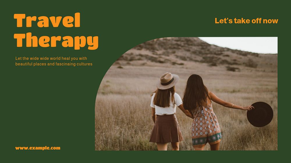 Travel service blog banner template, editable text & design