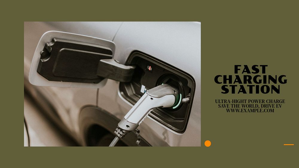 EV charging blog banner template, editable text & design