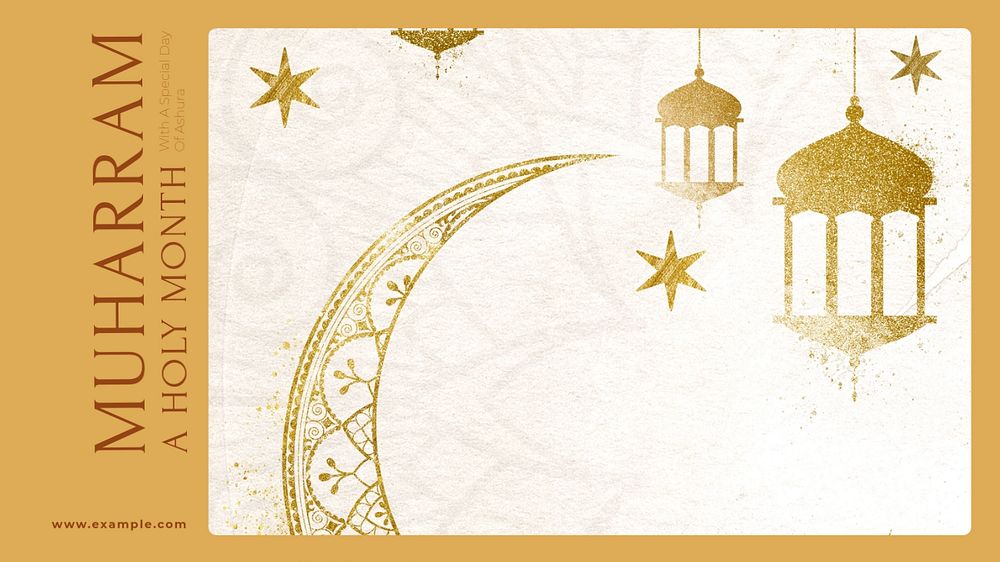 Muharram holy month blog banner template, editable text