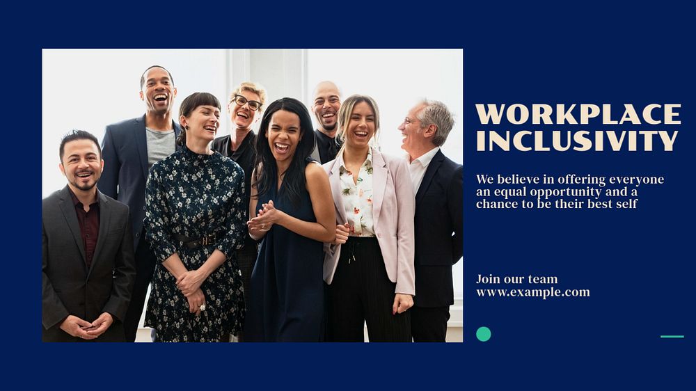 Workplace inclusivity blog banner template, editable text & design