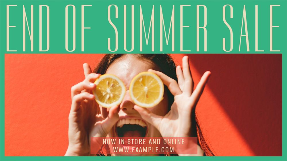 Summer sale blog banner template, editable text & design