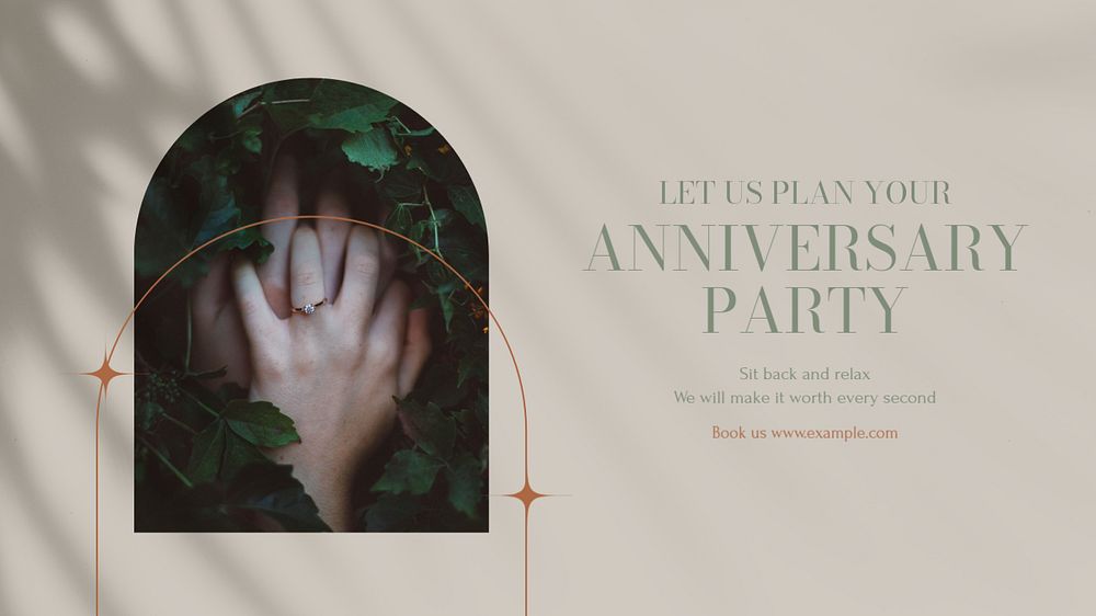 Anniversary party planner blog banner template, editable design