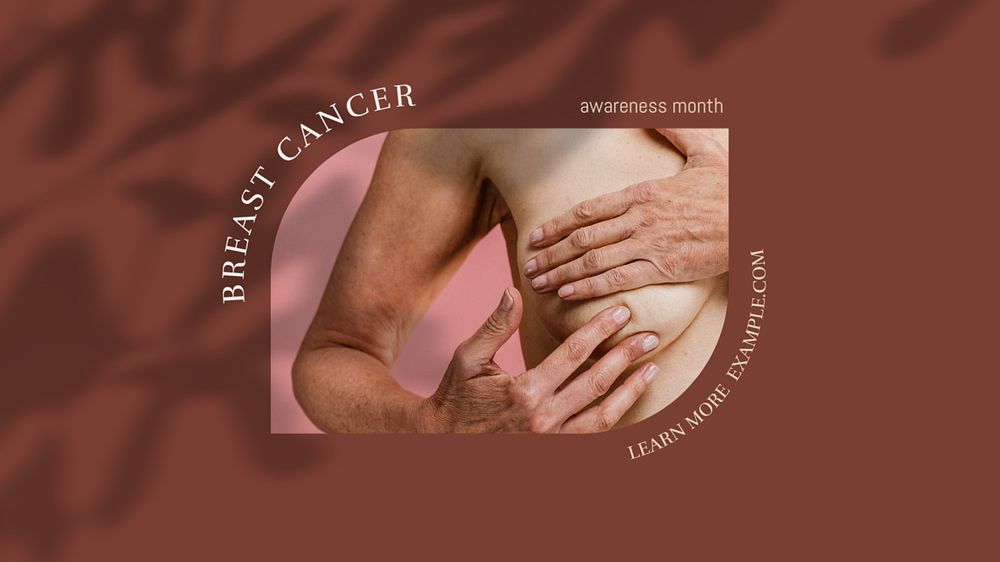 Breast cancer awareness blog banner template, editable design