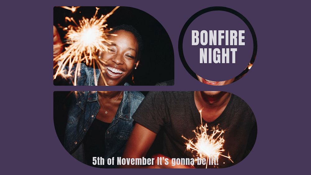 Bonfire night blog banner template, editable text & design