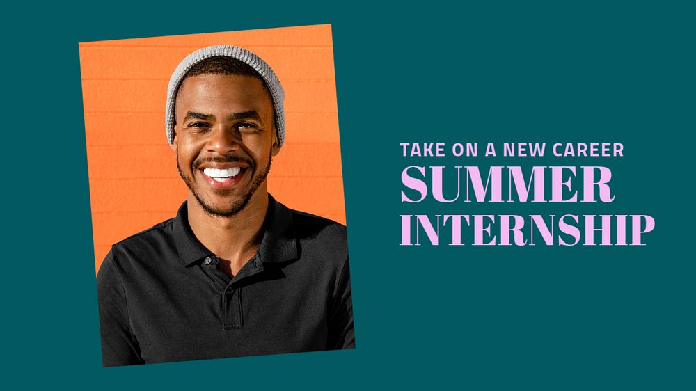 Summer internship blog banner template, editable text & design