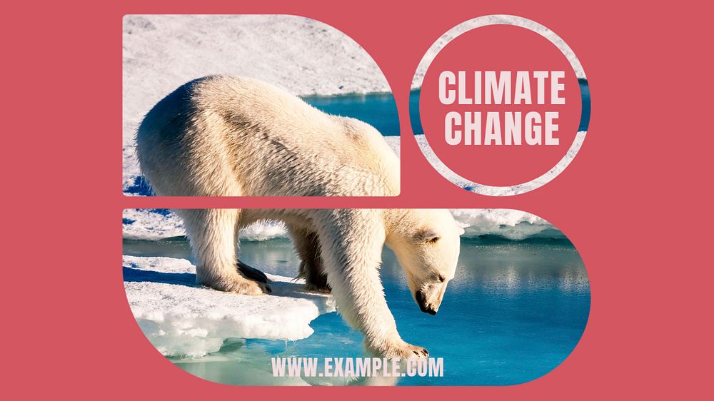 Climate change blog banner template, editable text & design