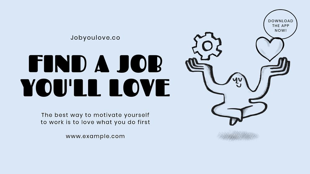 Job blog banner template, editable text & design