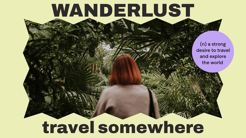 Wanderlust blog banner template, editable text & design