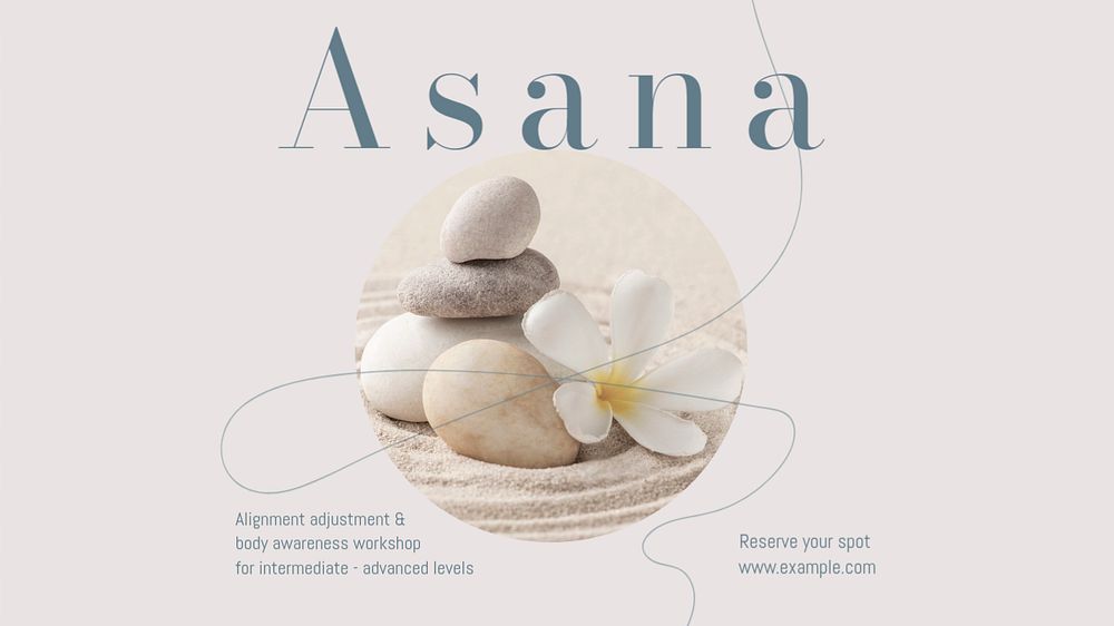 Yoga workshop blog banner template, editable design