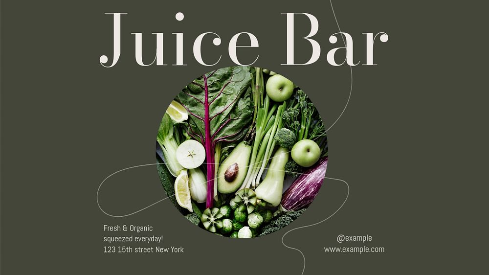 Juice bar business blog banner template, editable design