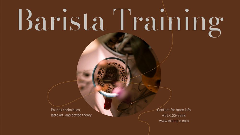 Barista training blog banner template, editable design