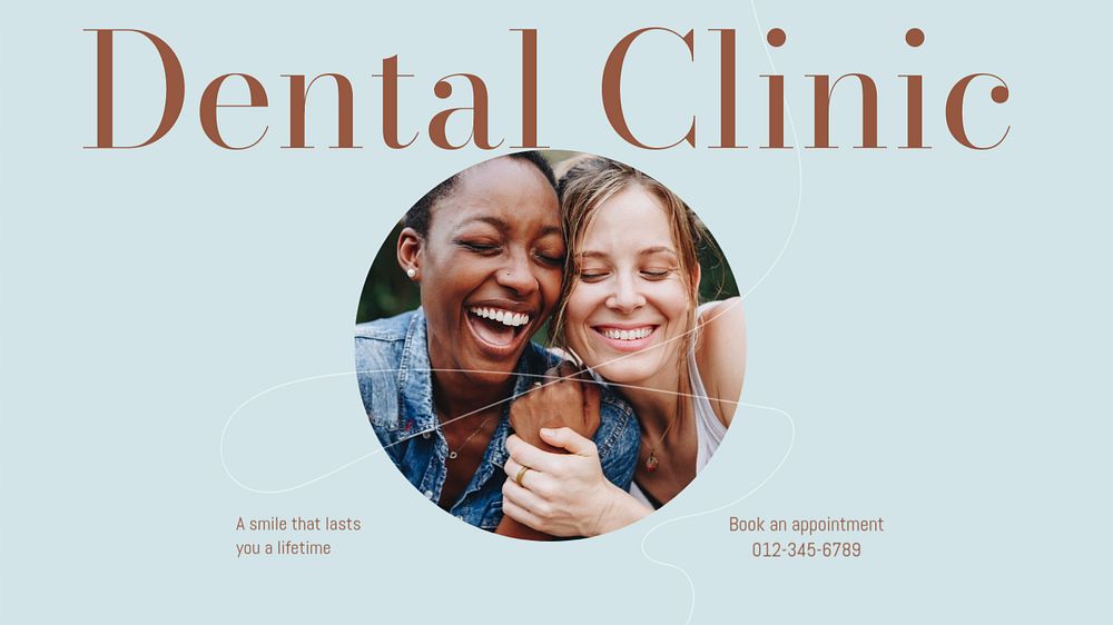 Dental clinic blog banner template, editable design