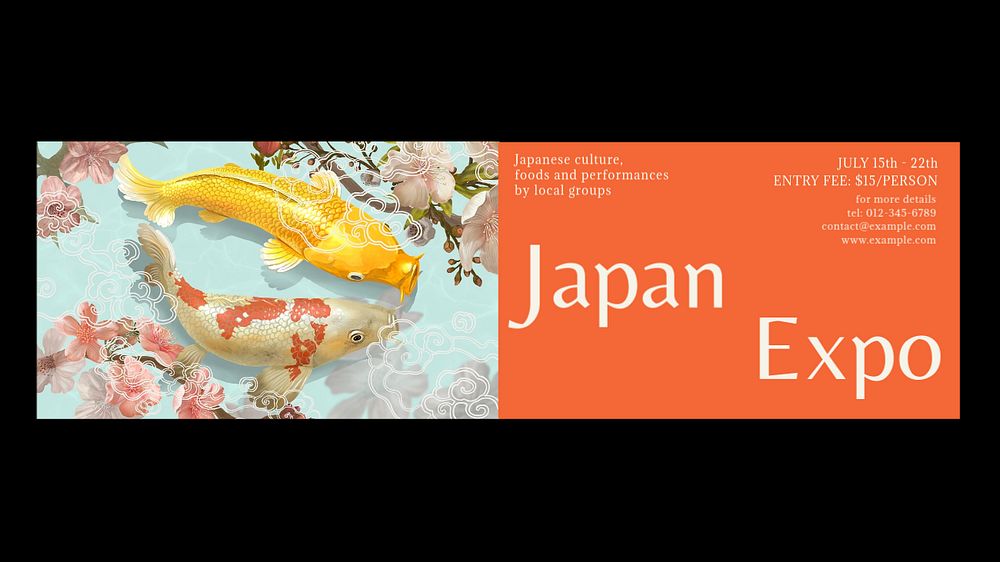 Japan Expo Facebook cover template, editable design