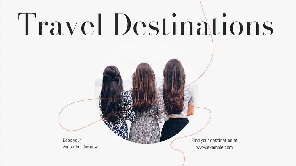 Travel destinations blog banner template, editable design