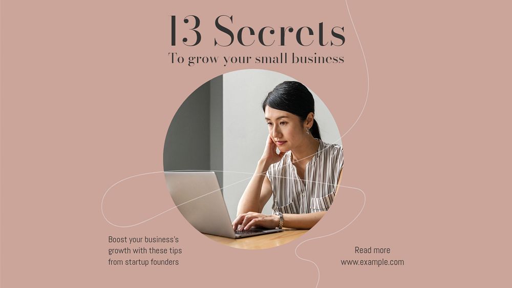 Grow small business blog banner template, editable design