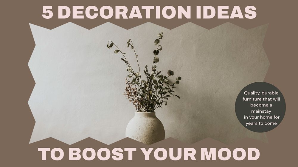 Home decoration ideas blog banner template, editable text & design