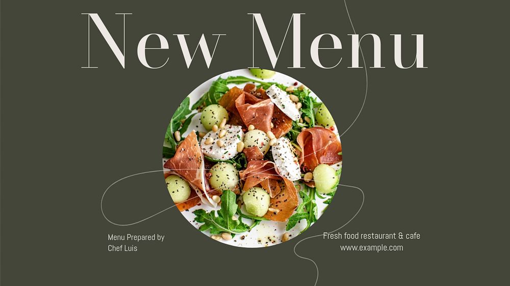 New menu blog banner template, editable design