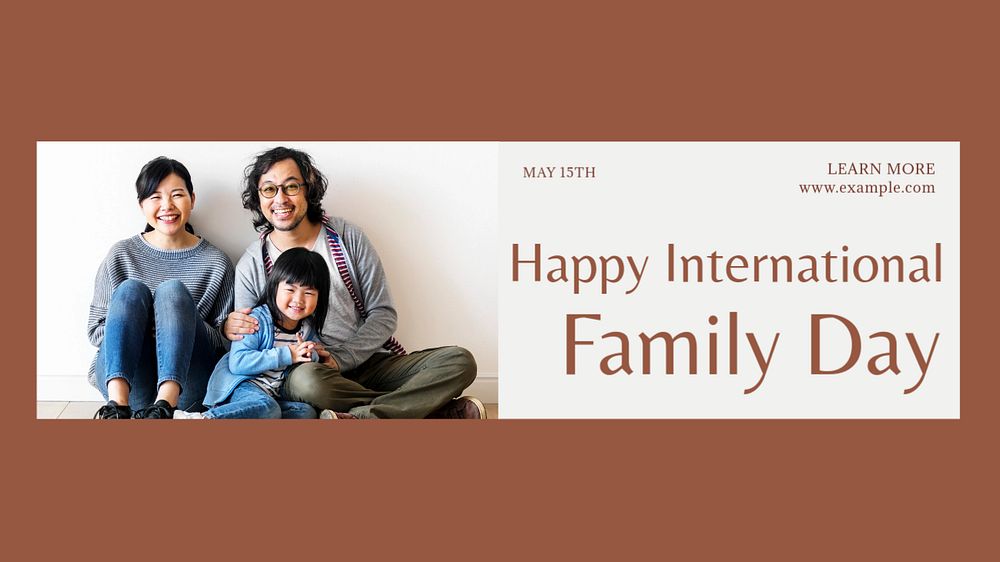 International Family Day Facebook cover template, editable design