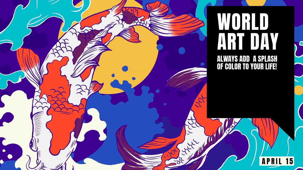 World art day blog banner template, editable text & design