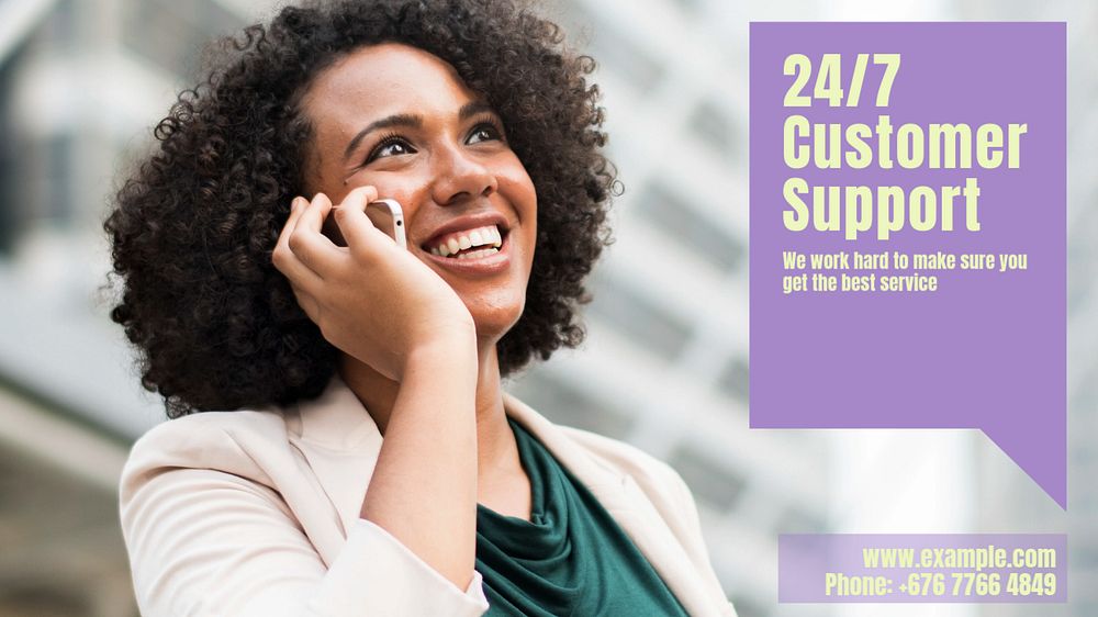 Customer support blog banner template, editable text & design