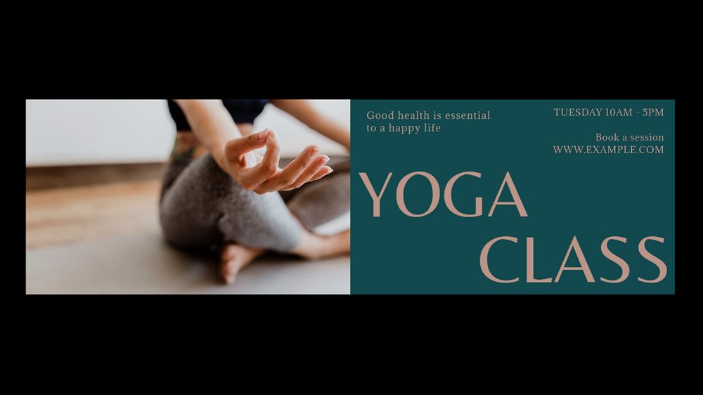 Yoga class Facebook cover template, editable design