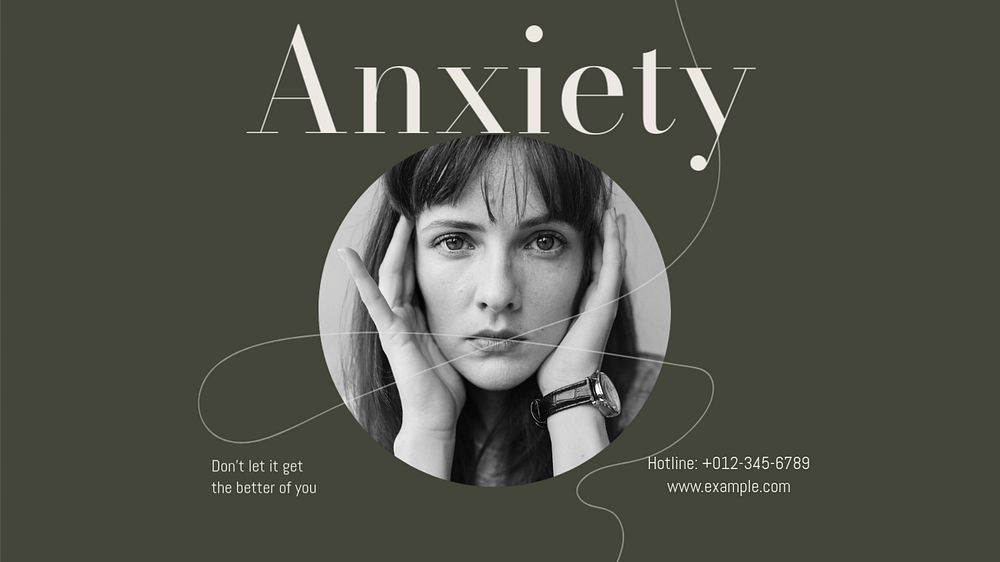 Anxiety hotline blog banner template, editable design