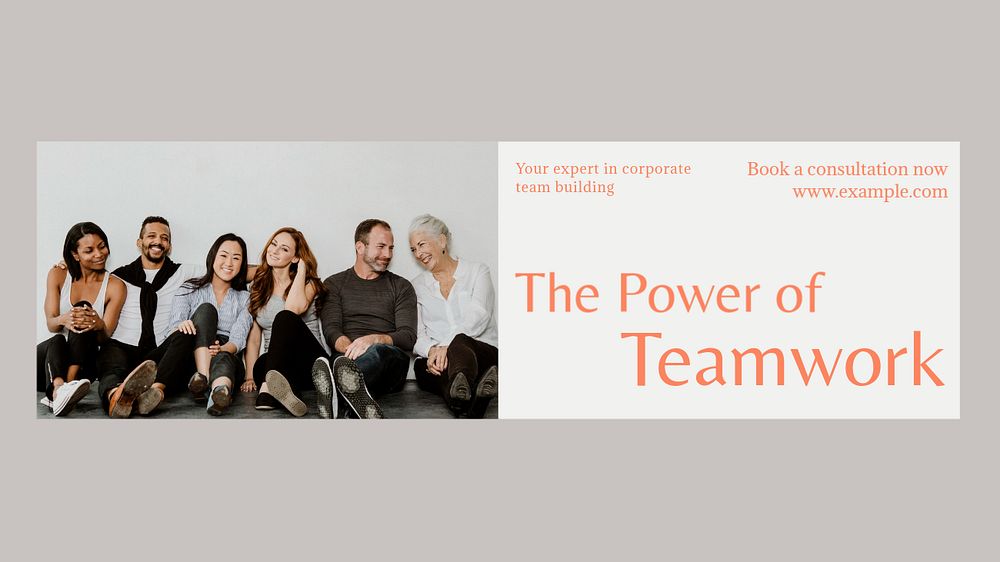 Power of teamwork Facebook cover template, editable design