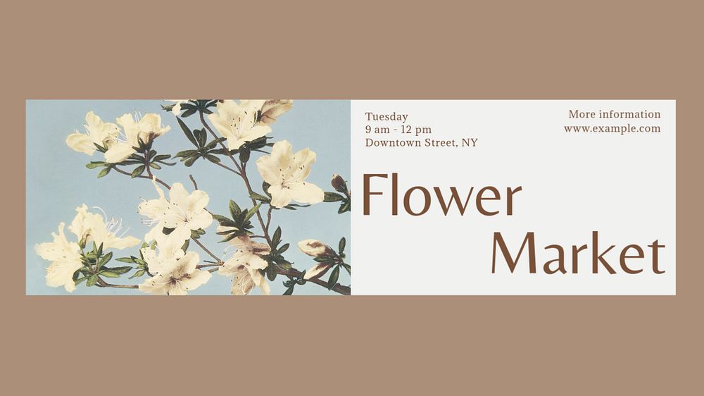 Flower market Facebook cover template, editable design