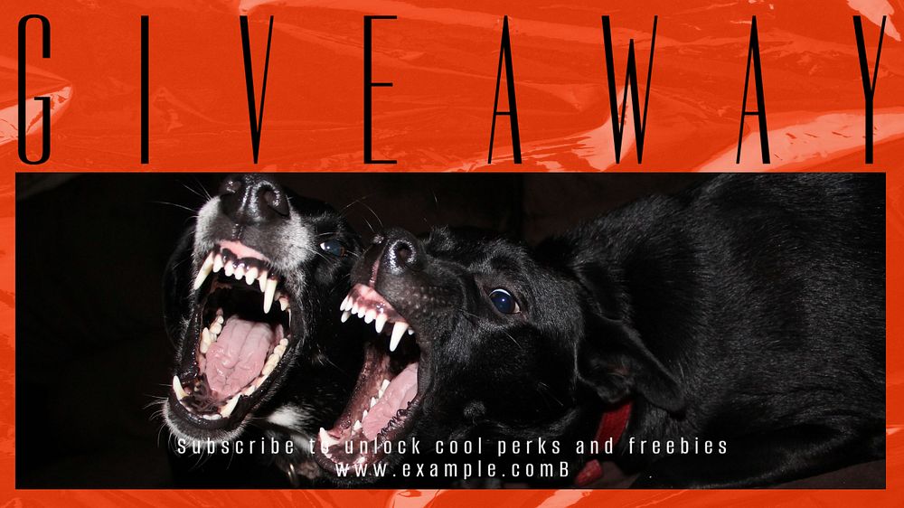 Giveaway blog banner template, editable text & design