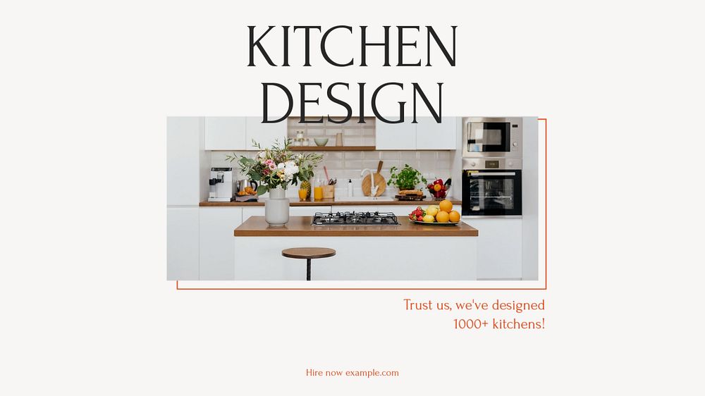 Kitchen design blog banner template, editable design