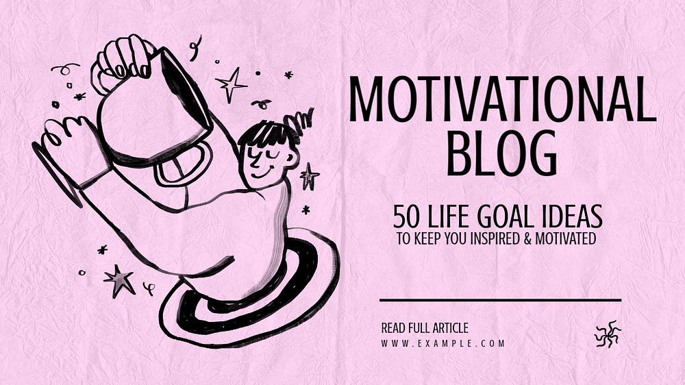 Motivational blog blog banner template, editable text & design