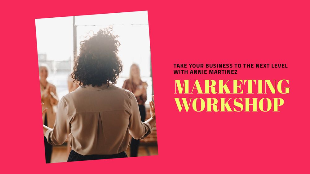 Marketing workshop blog banner template, editable text & design