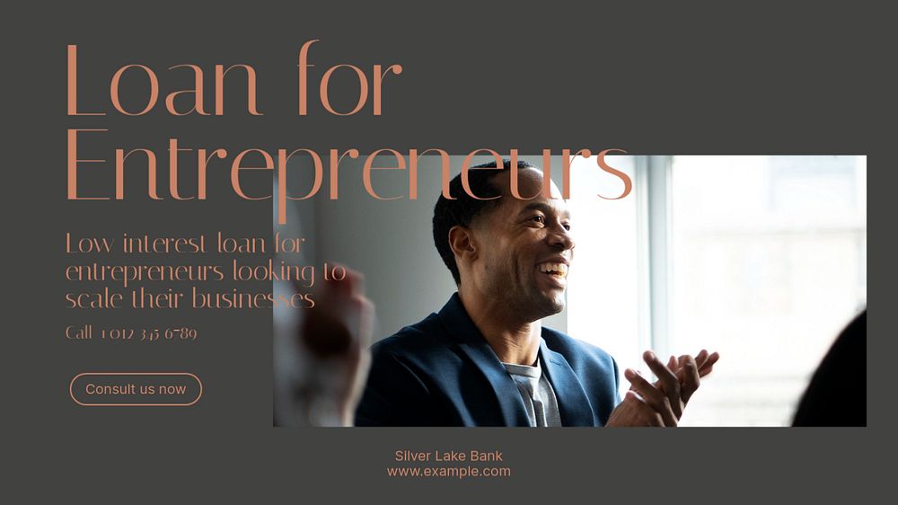 Loan for entrepreneurs blog banner template, editable text