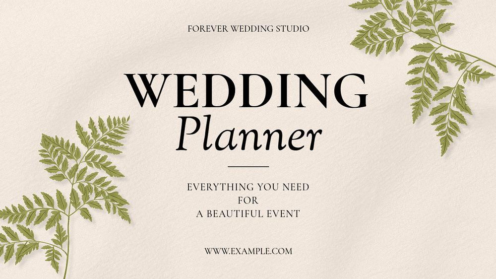 Wedding planner blog banner template, editable digital painting remix