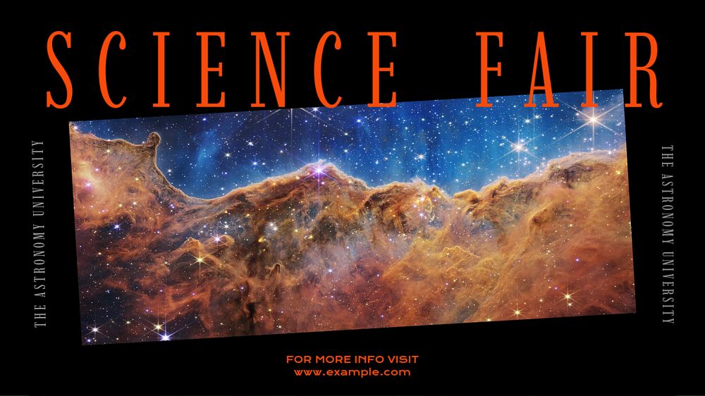 Science fair blog banner template, editable text & design