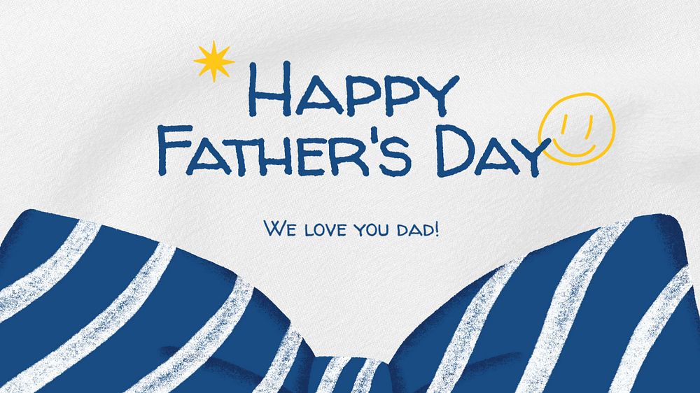 Happy Father's day banner template, editable digital painting remix