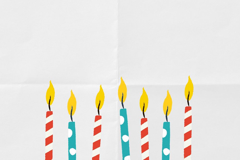 Birthday candles border background, editable party digital painting remix