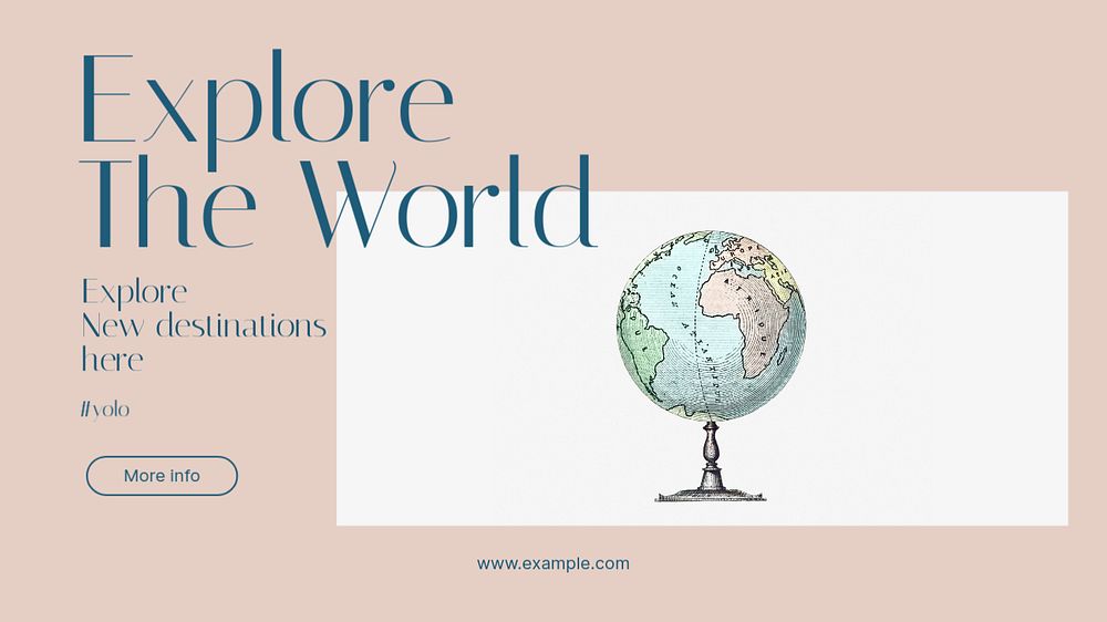 Explore the world blog banner template, editable text