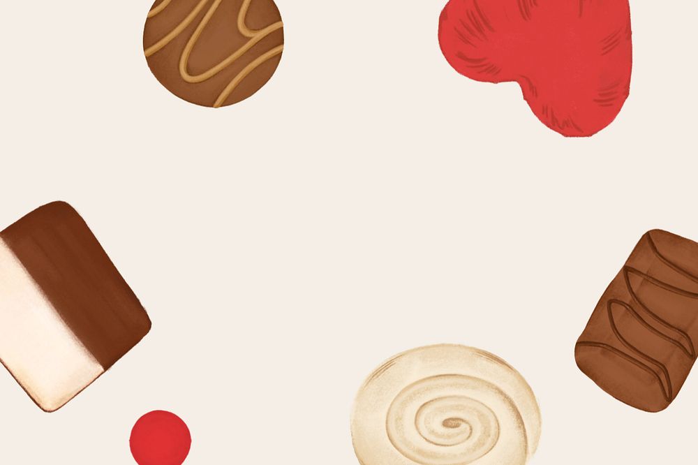 Valentine's chocolate background, editable digital painting remix