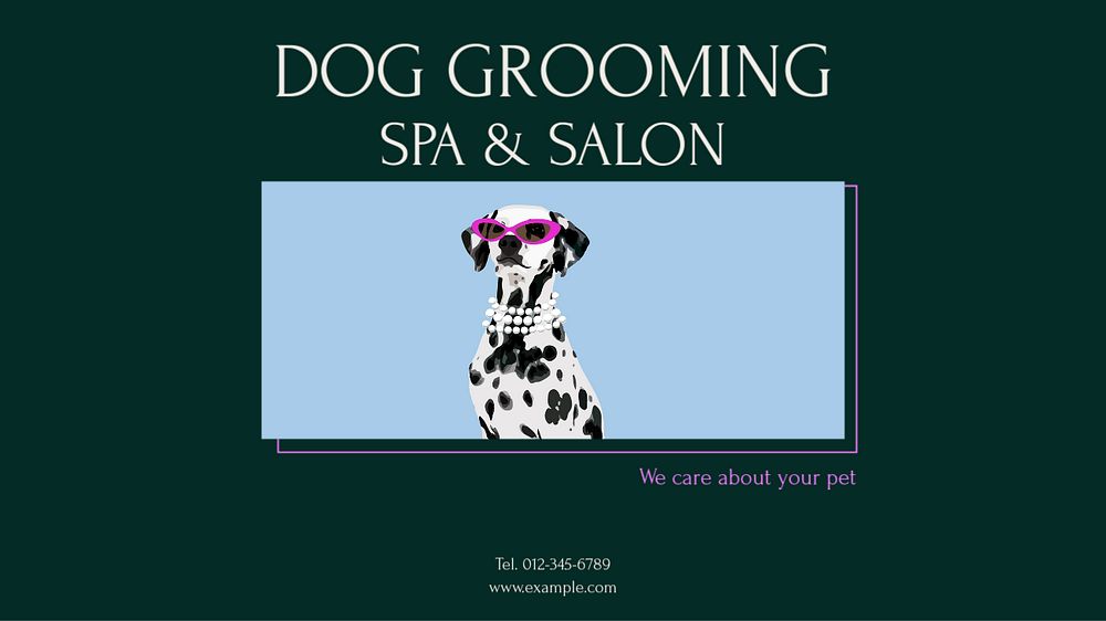 Dog grooming blog banner template, editable design