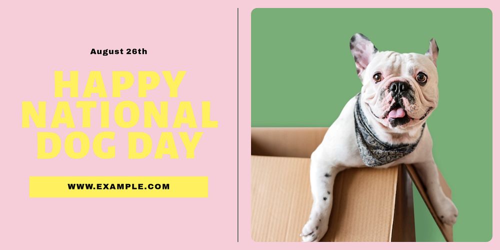 Dog day Twitter ad template, customizable design