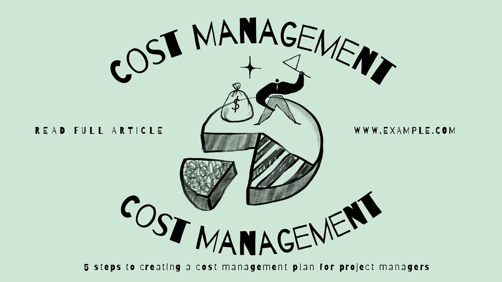 Cost management blog banner template, editable text & design