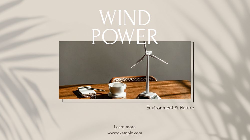 Wind power blog banner template, editable design