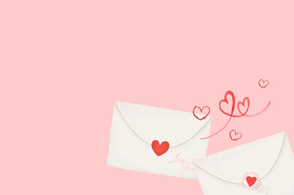 Love letters, Valentine's background, editable digital painting remix